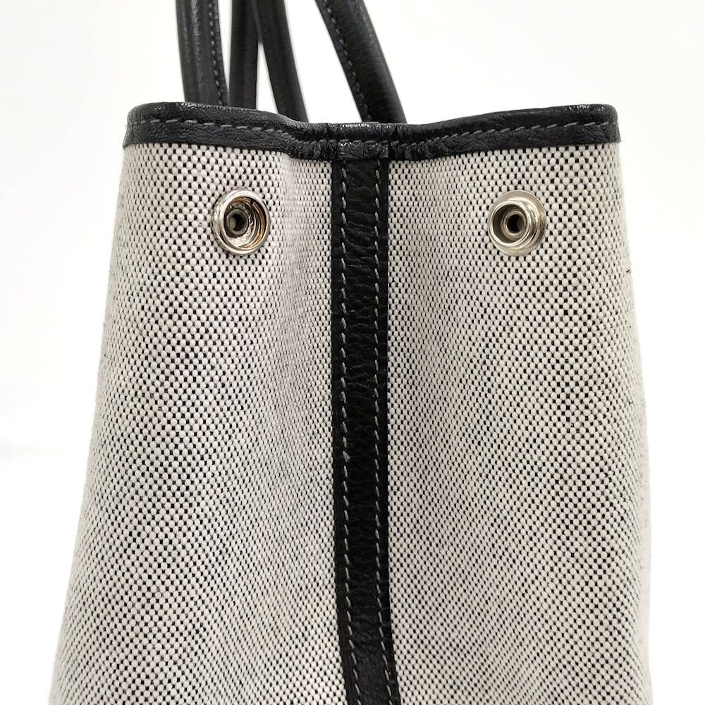 Hermes Garden Party PM Tote Toile Ash Leather Navy Ivory — view 5