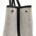 Hermes Garden Party PM Tote Toile Ash Leather Navy Ivory — view 5
