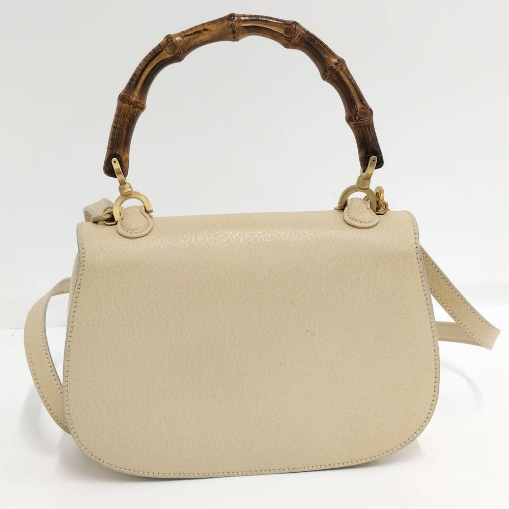 Gucci 2-Way Shoulder Bag Bamboo Leather Beige — view 2