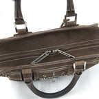 Loewe Amazona 28 Handbag Rhinestone Studs Suede Brown — view 7