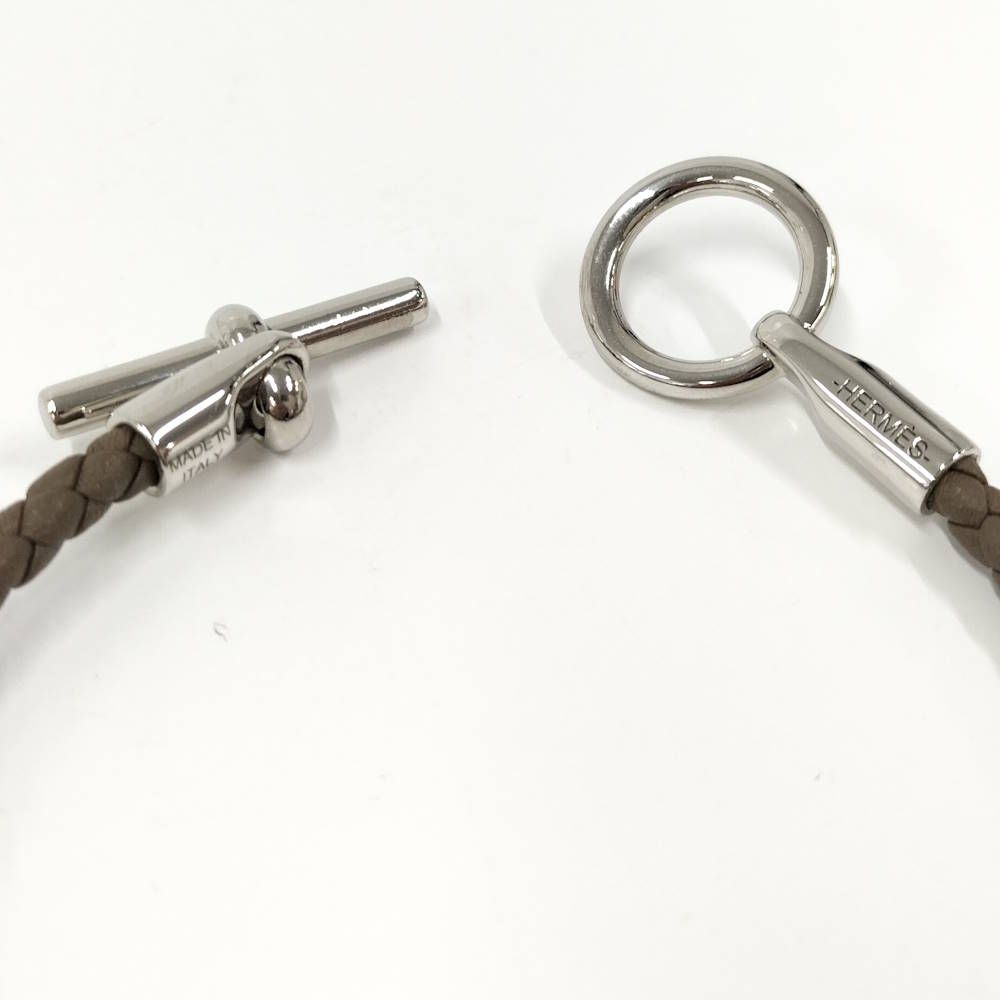 Hermes Glenan Bracelet Brown Silver Leather — view 6
