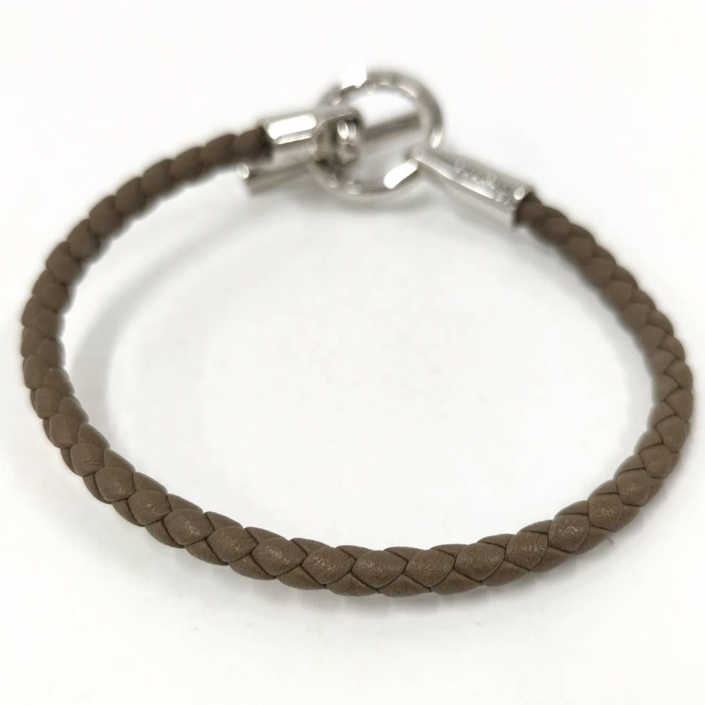 Hermes Glenan Bracelet Brown Silver Leather — view 2