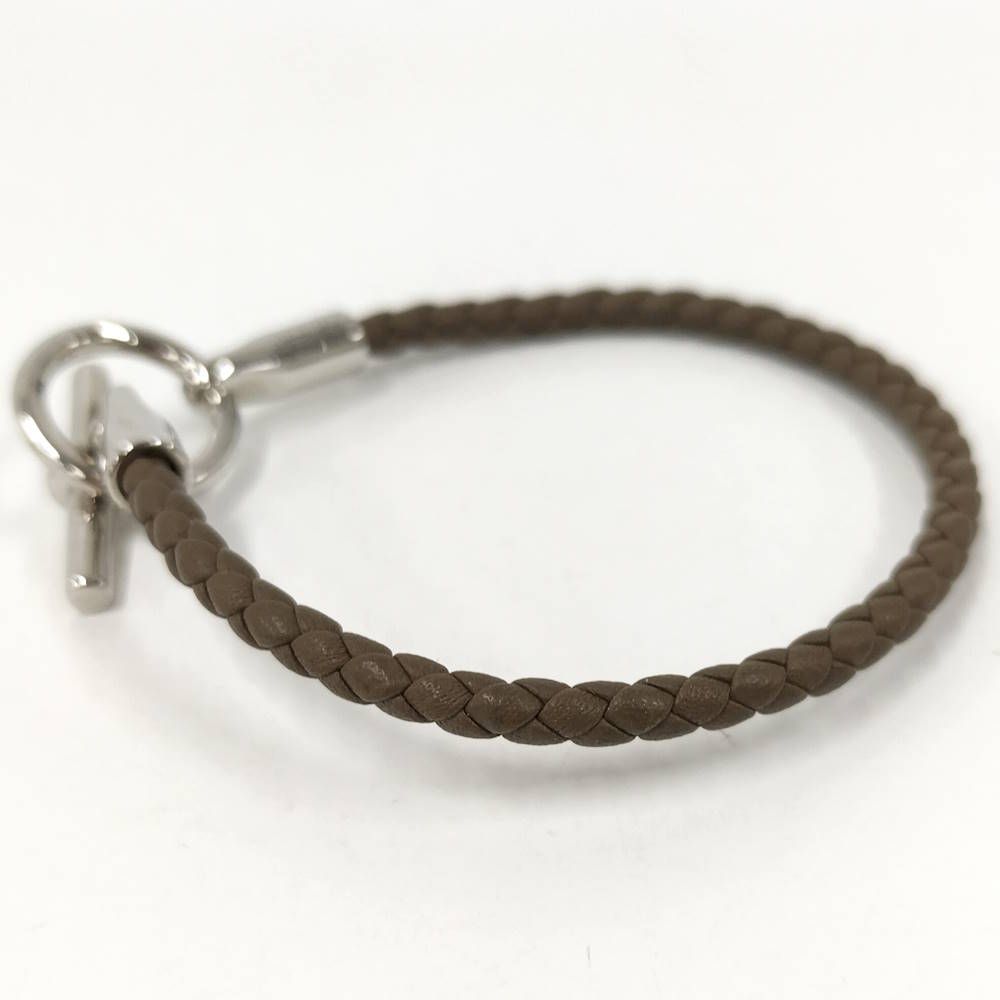 Hermes Glenan Bracelet Brown Silver Leather — view 3