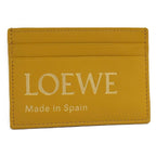 Loewe Embossed Plain Card Case Leather Yellow