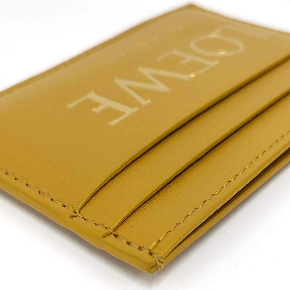 Loewe Embossed Plain Card Case Leather Yellow — view 6