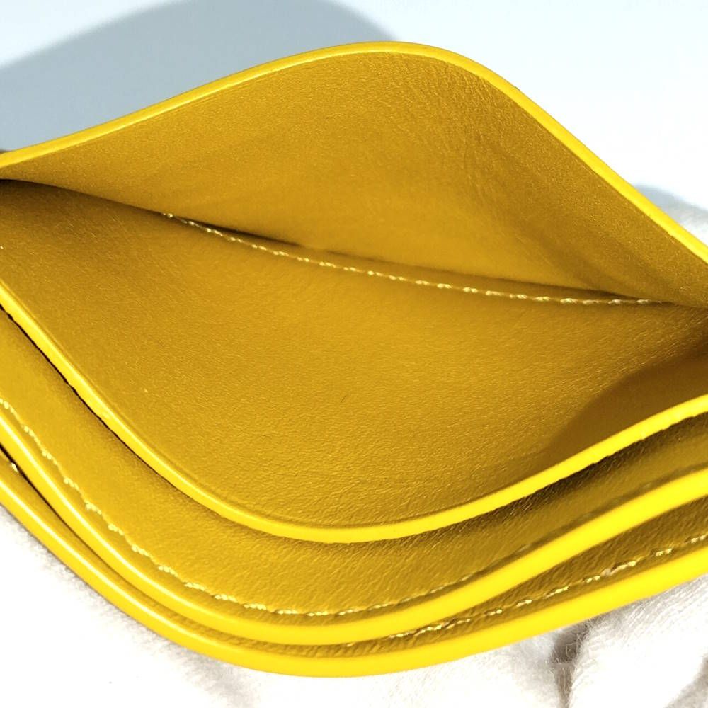 Loewe Embossed Plain Card Case Leather Yellow — view 9