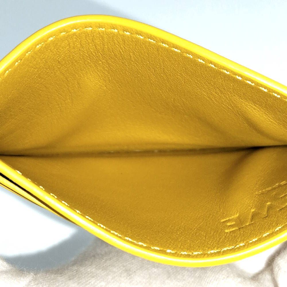 Loewe Embossed Plain Card Case Leather Yellow — view 7
