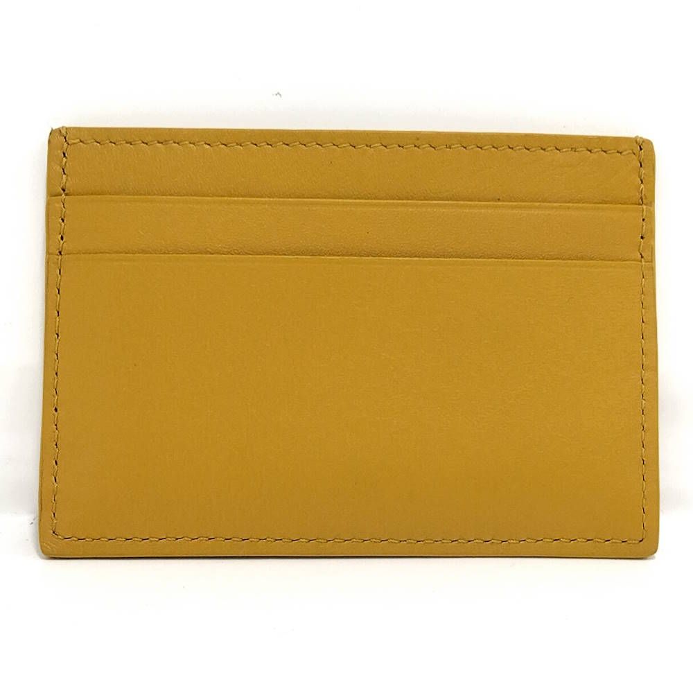 Loewe Embossed Plain Card Case Leather Yellow — view 2