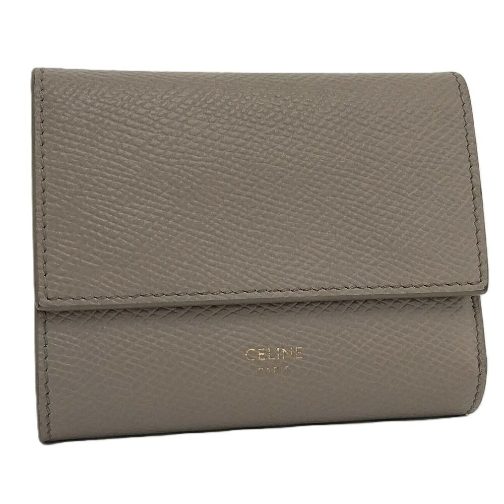 Celine Compact Wallet Leather Gray
