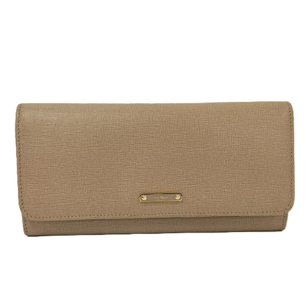 Fendi Bifold Wallet Leather Beige