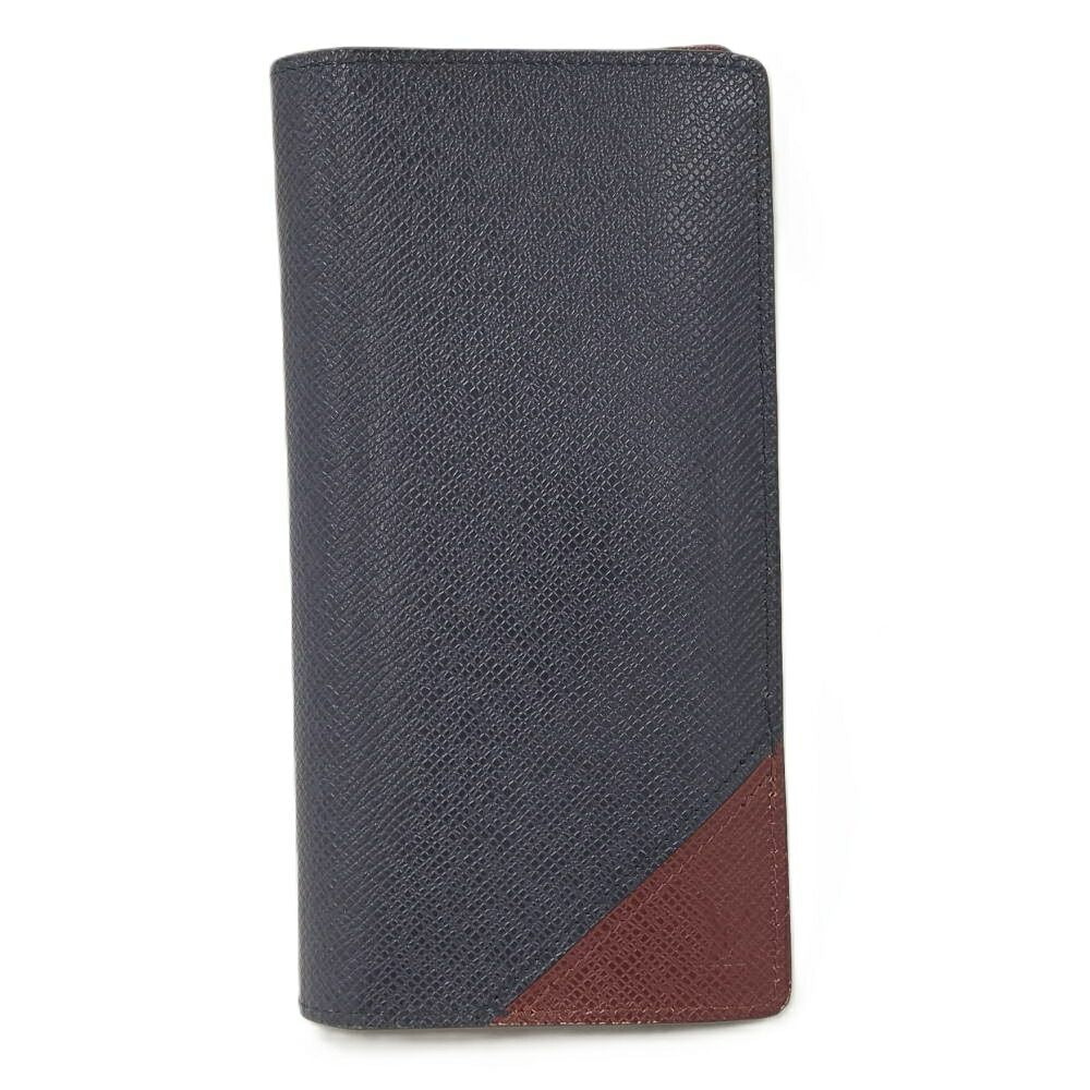Louis Vuitton Portefeuille Brazza Bifold Wallet Taiga Navy Bordeaux