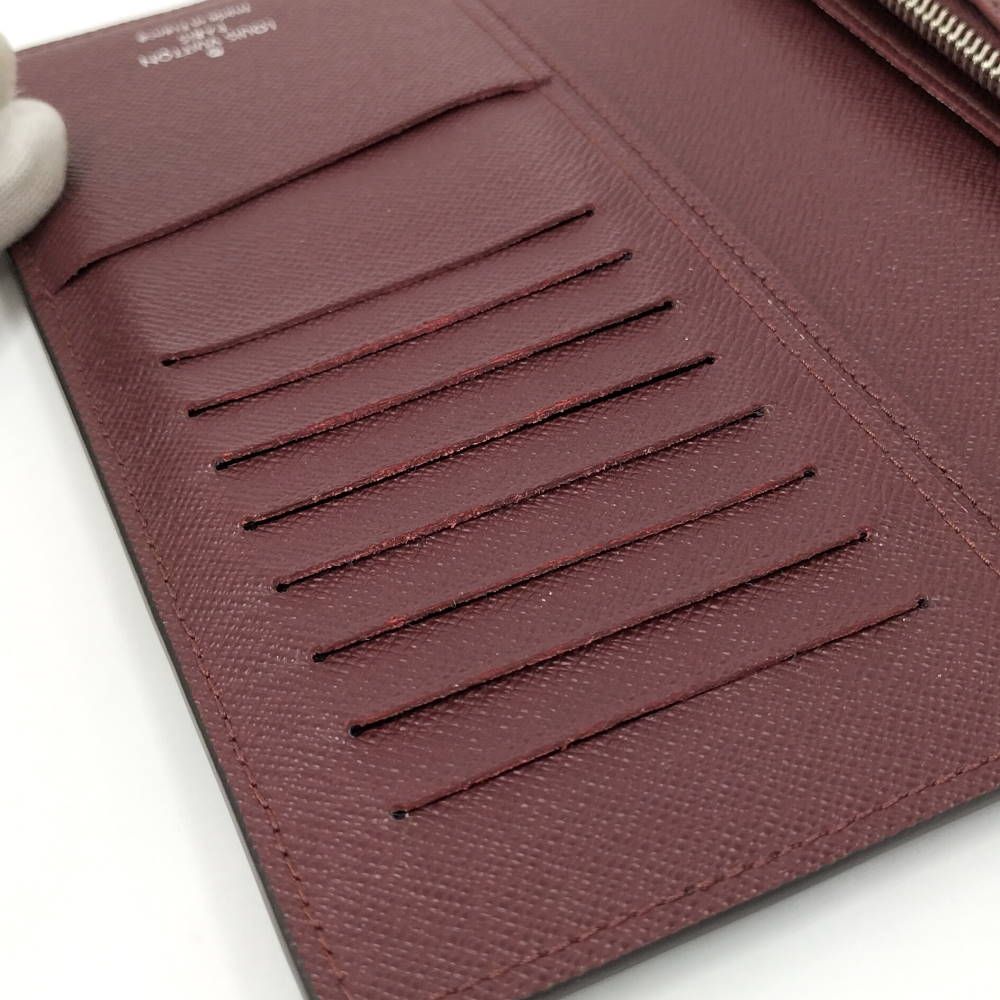 Louis Vuitton Portefeuille Brazza Bifold Wallet Taiga Navy Bordeaux — view 6