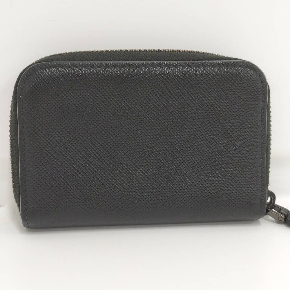 Prada Saffiano Zip Around Coin Case Leather Black — view 3