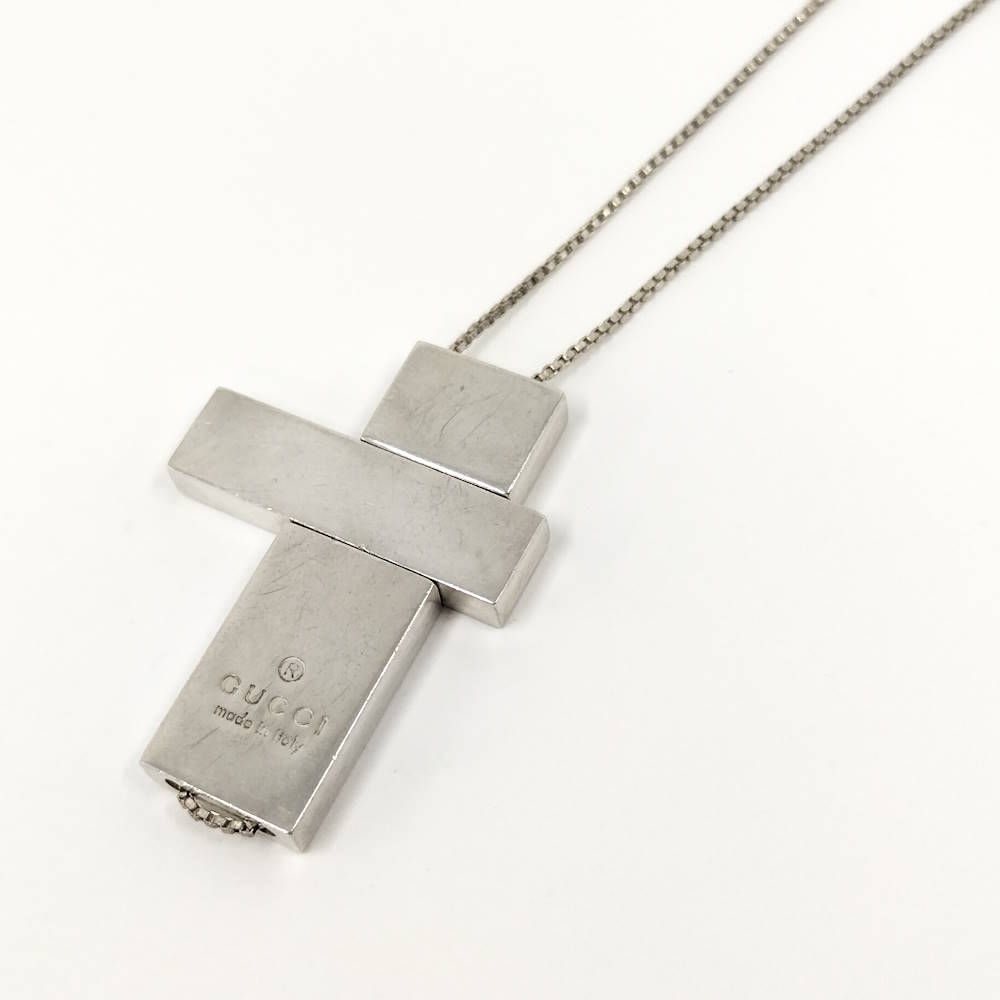 Gucci Separate Cross Necklace Silver — view 3