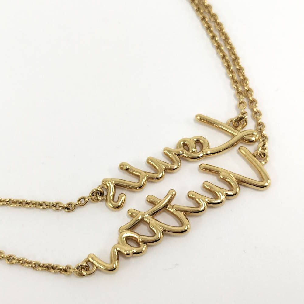 Louis Vuitton Necklace LV Script Plated Gold — view 2