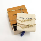 Louis Vuitton Necklace LV Script Plated Gold — view 9