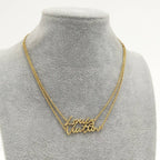 Louis Vuitton Necklace LV Script Plated Gold — view 8