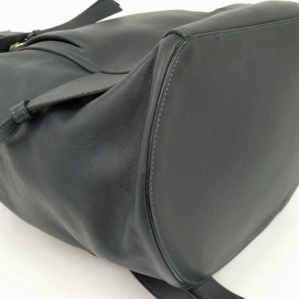 Loewe Drawstring Backpack Leather Green — view 4