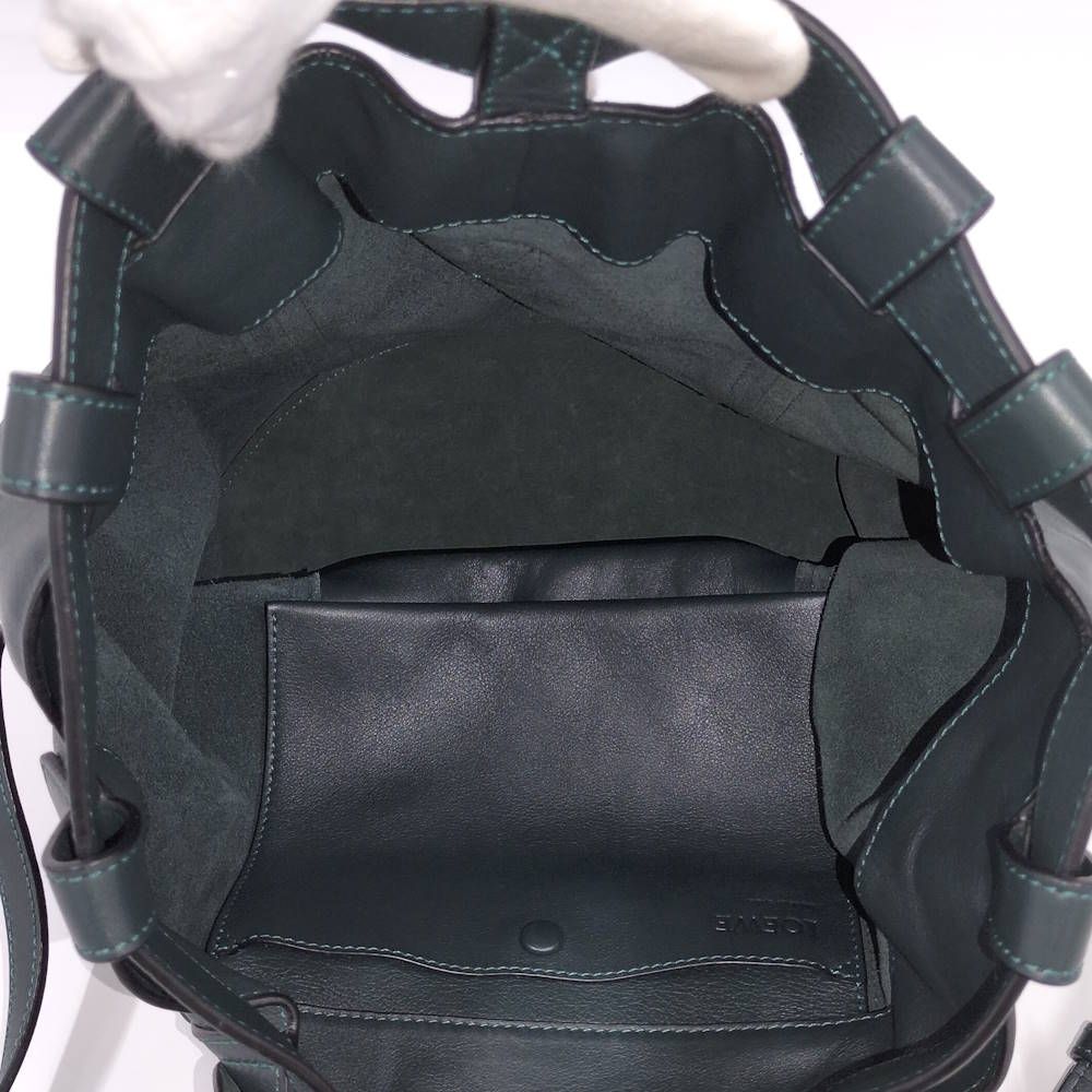 Loewe Drawstring Backpack Leather Green — view 7