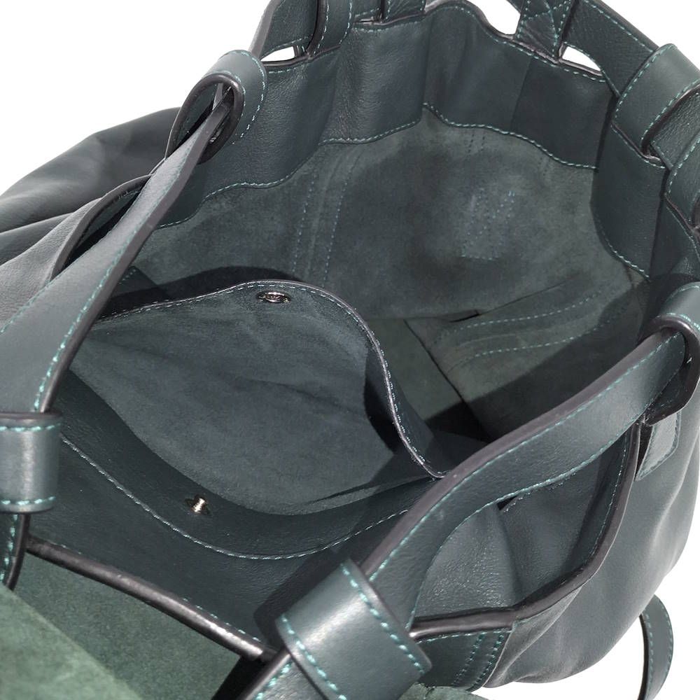Loewe Drawstring Backpack Leather Green — view 8