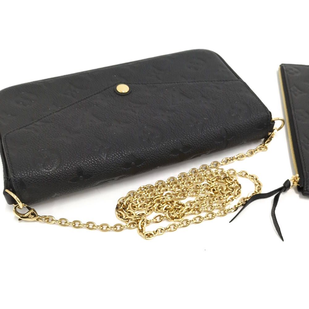 Louis Vuitton Pochette Felicie Chain Shoulder Bag Monogram Empreinte Black — view 5