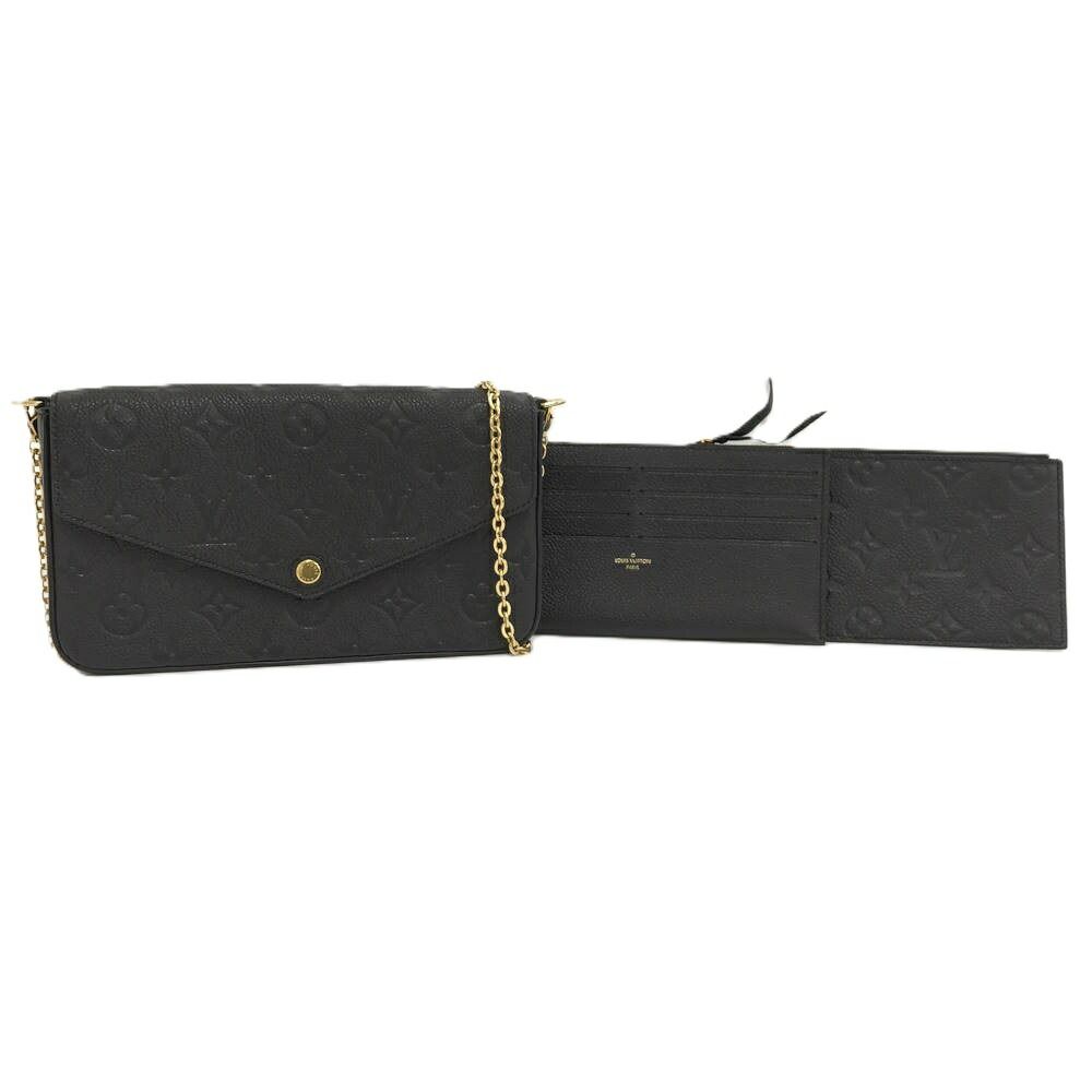 Louis Vuitton Pochette Felicie Chain Shoulder Bag Monogram Empreinte Black