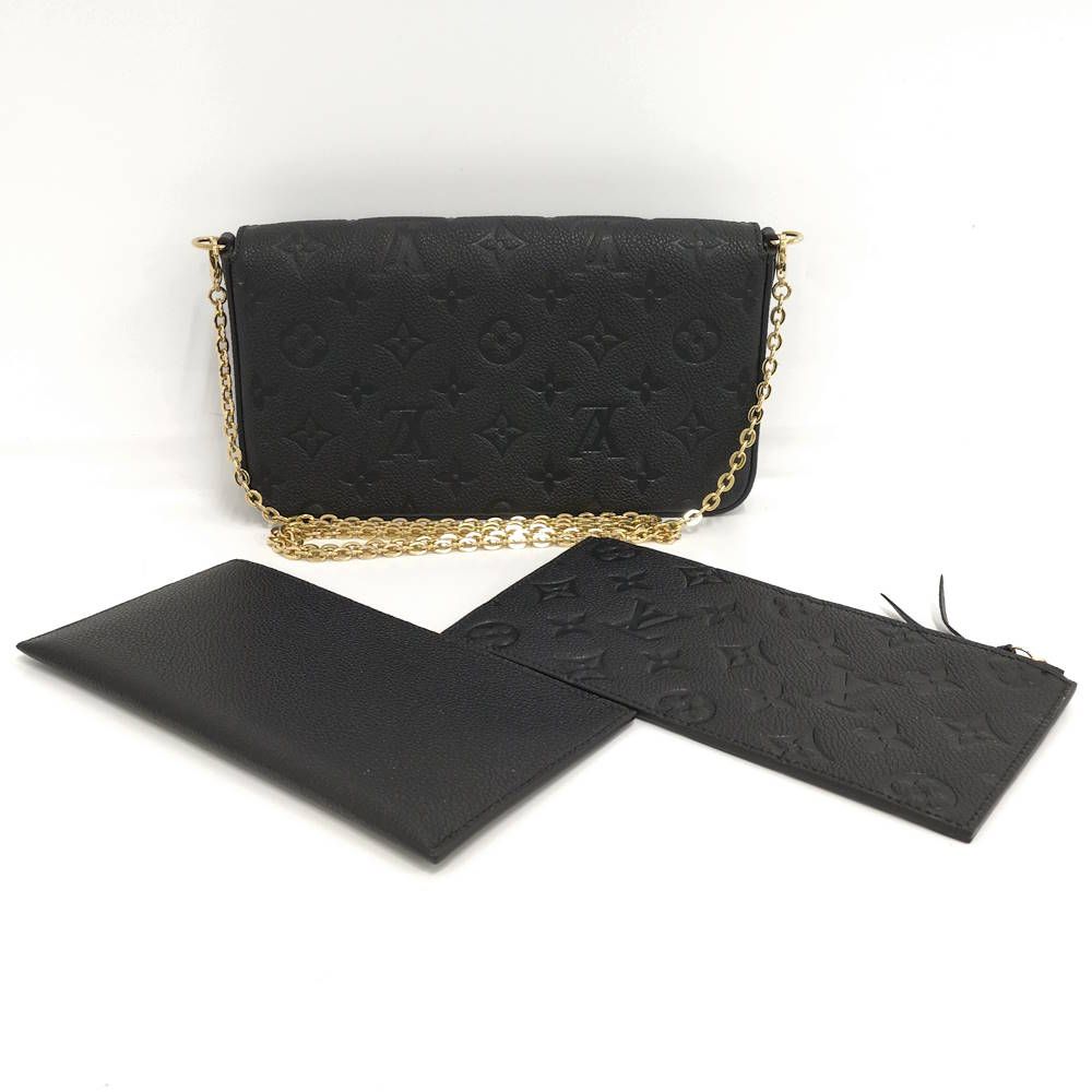 Louis Vuitton Pochette Felicie Chain Shoulder Bag Monogram Empreinte Black — view 2