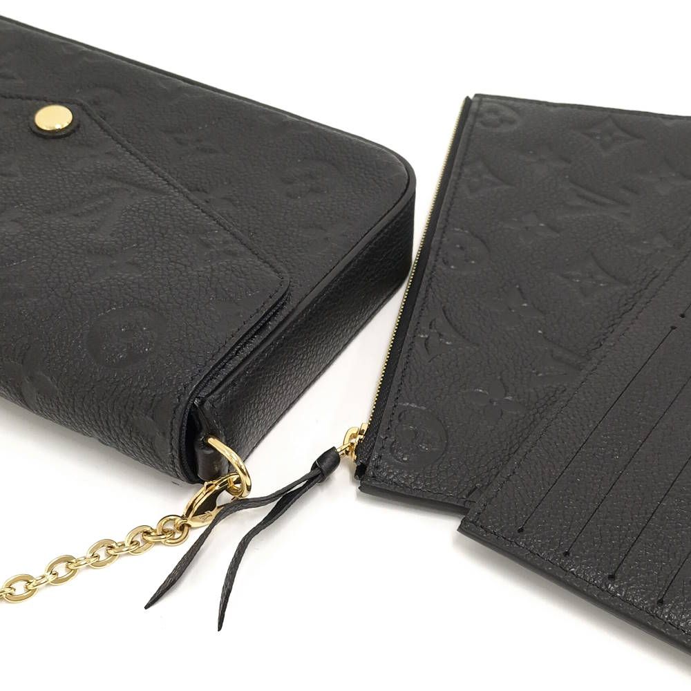 Louis Vuitton Pochette Felicie Chain Shoulder Bag Monogram Empreinte Black — view 3