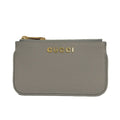 Gucci Coin Case Script Leather Gray