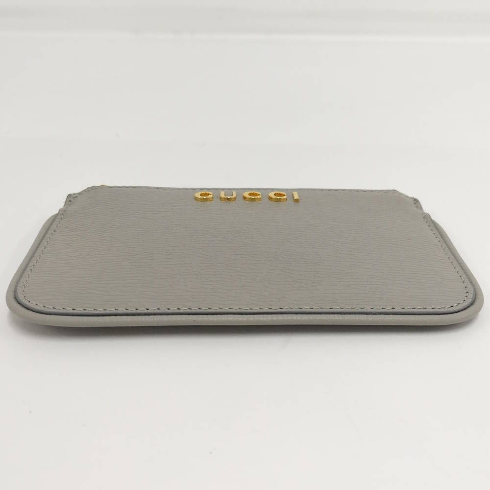 Gucci Coin Case Script Leather Gray — view 4