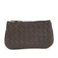 Bottega Veneta Coin Case Intrecciato Zip Around Leather Brown