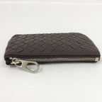 Bottega Veneta Coin Case Intrecciato Zip Around Leather Brown — view 5