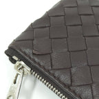 Bottega Veneta Coin Case Intrecciato Zip Around Leather Brown — view 7