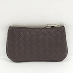Bottega Veneta Coin Case Intrecciato Zip Around Leather Brown — view 2