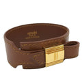 Hermes Artemis Bracelet Leather Brown Gold