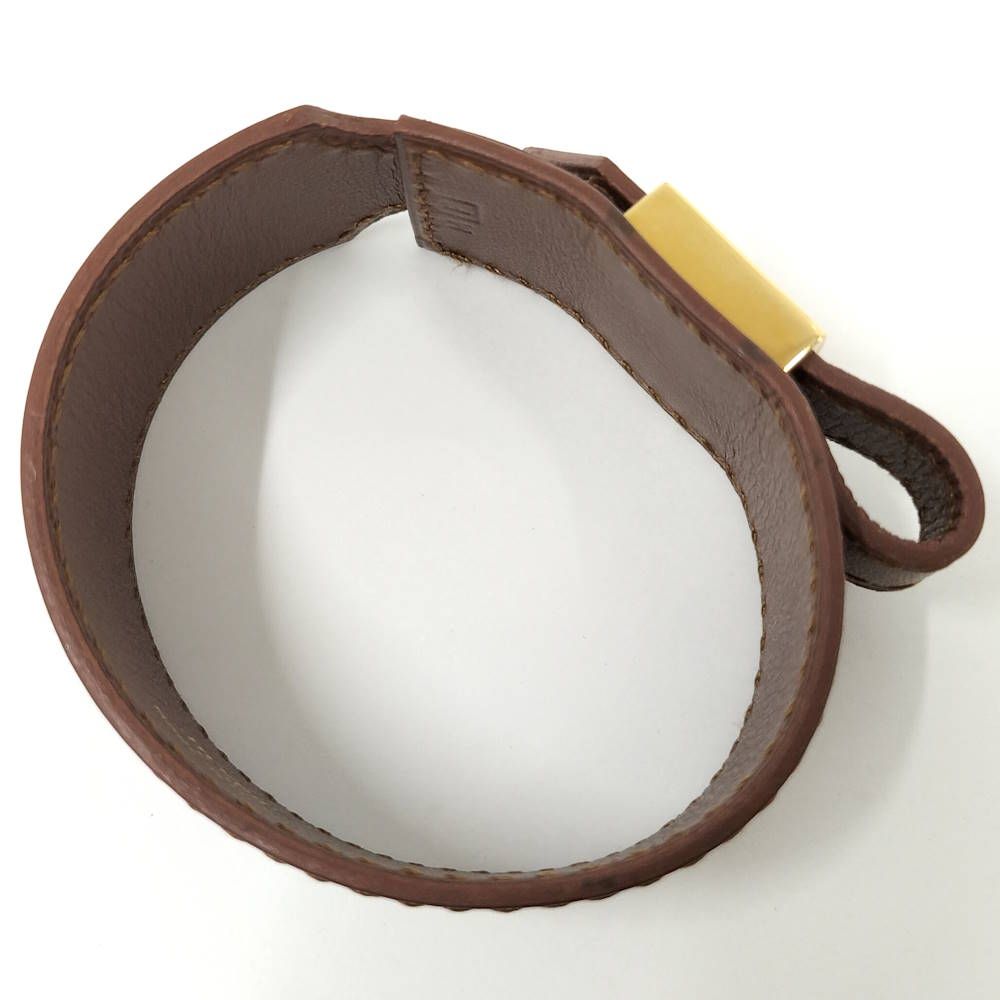 Hermes Artemis Bracelet Leather Brown Gold — view 5