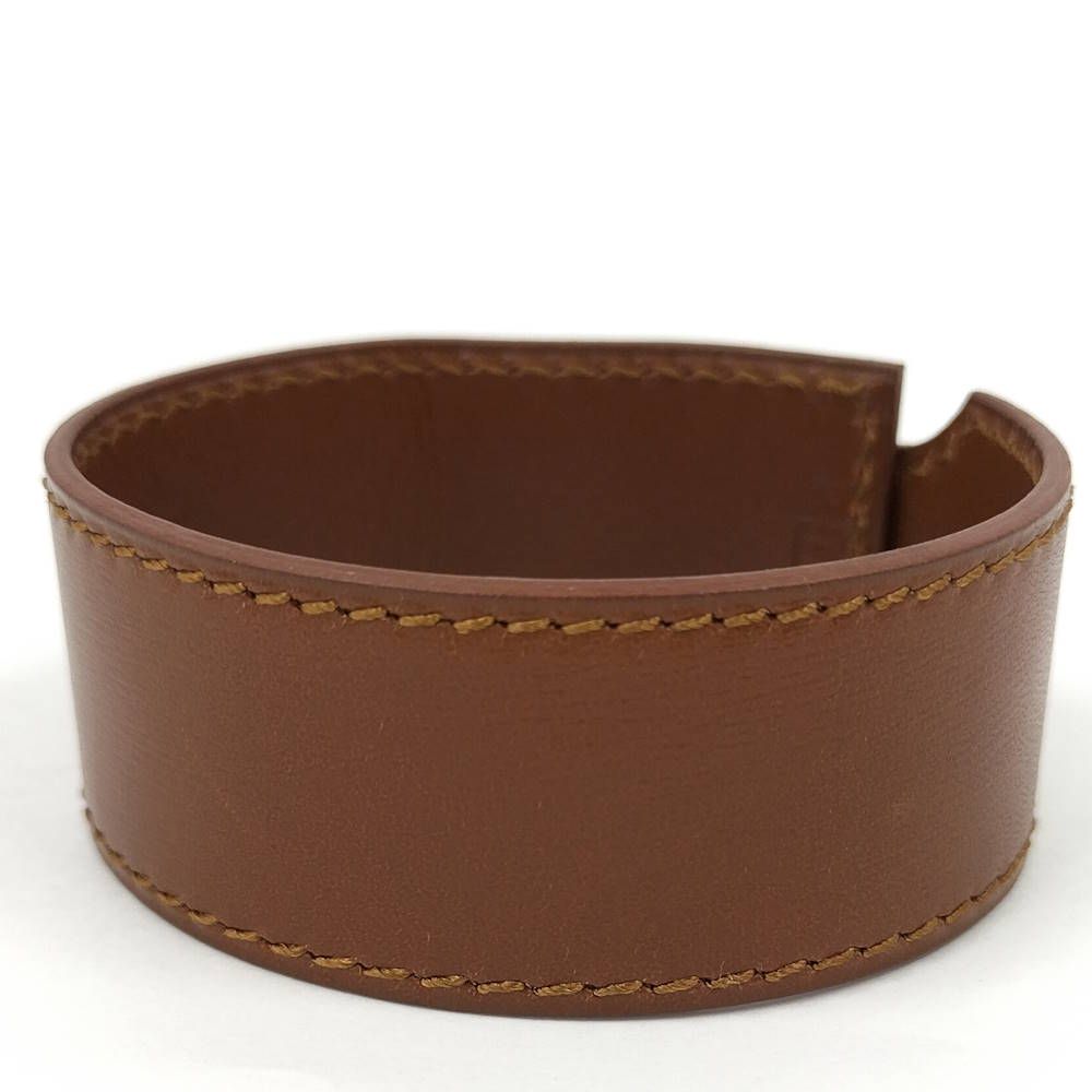 Hermes Artemis Bracelet Leather Brown Gold — view 4