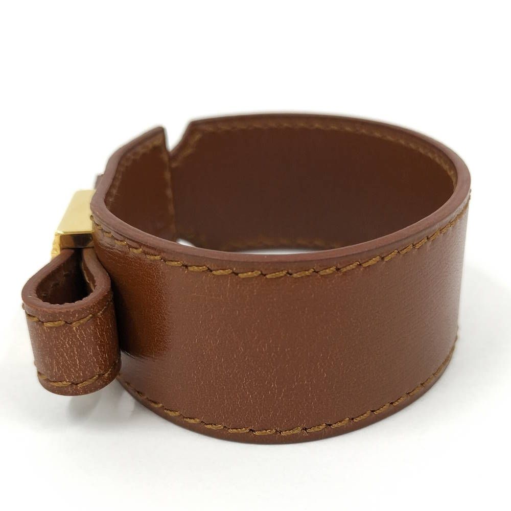 Hermes Artemis Bracelet Leather Brown Gold — view 2