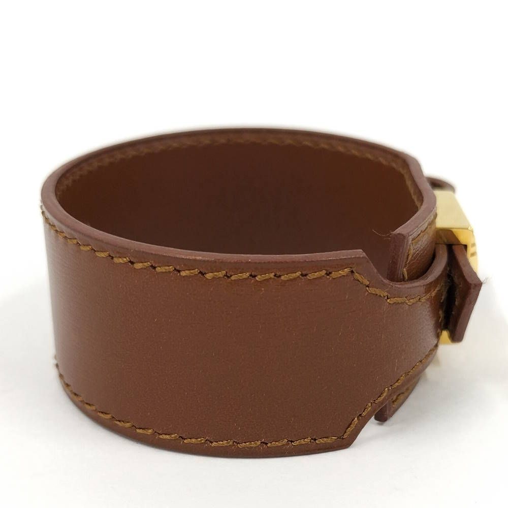 Hermes Artemis Bracelet Leather Brown Gold — view 3