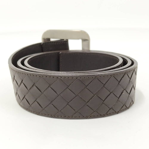 Bottega Veneta Intrecciato Belt Leather Dark Brown Silver — view 2