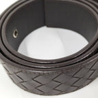 Bottega Veneta Intrecciato Belt Leather Dark Brown Silver — view 4