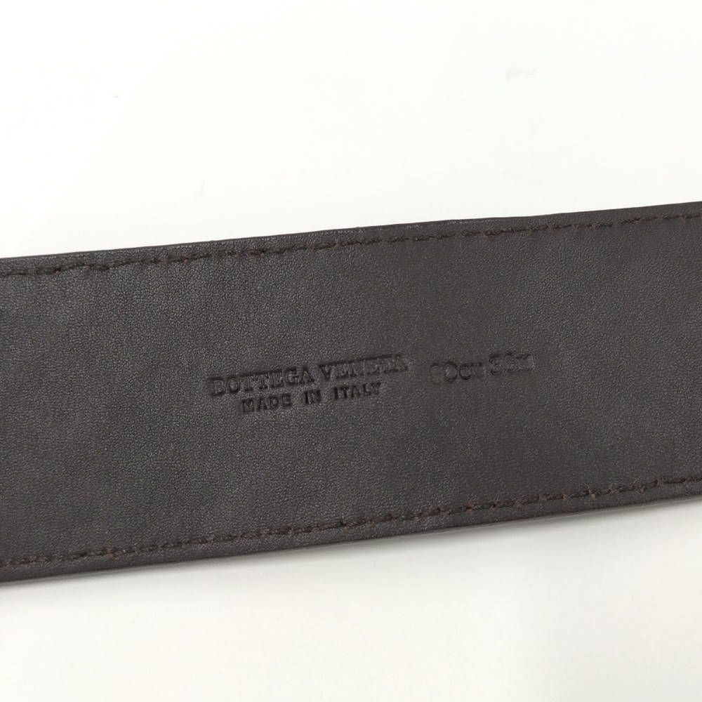 Bottega Veneta Intrecciato Belt Leather Dark Brown Silver — view 7