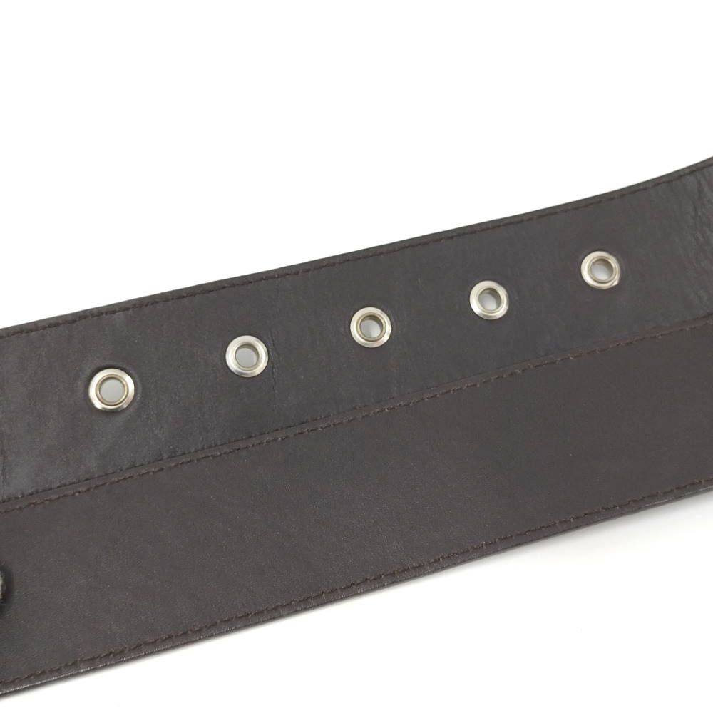 Bottega Veneta Intrecciato Belt Leather Dark Brown Silver — view 5
