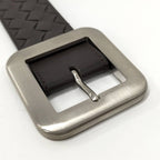 Bottega Veneta Intrecciato Belt Leather Dark Brown Silver — view 6