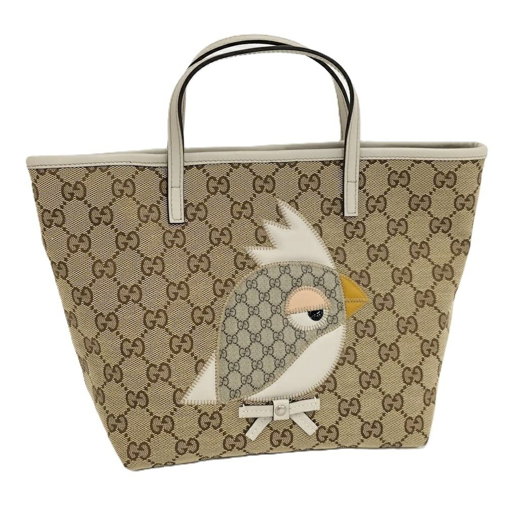 Gucci Tote Papagallo Parrot Canvas Beige