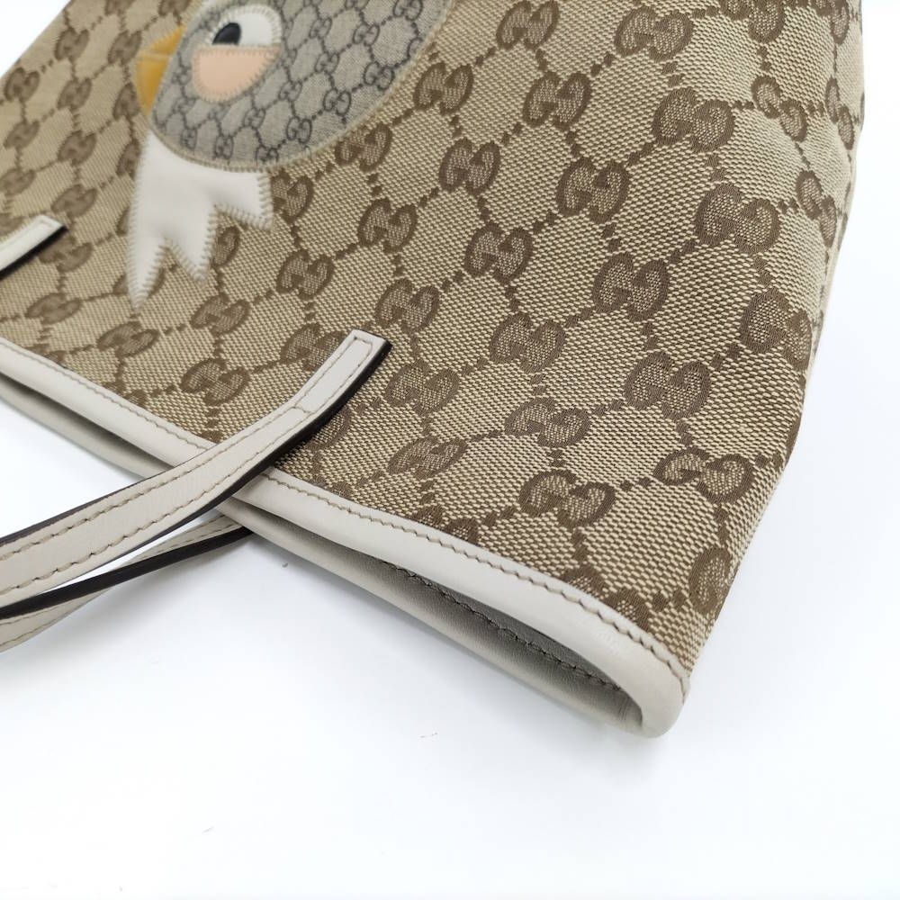 Gucci Tote Papagallo Parrot Canvas Beige — view 5