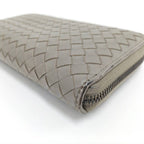 Bottega Veneta Zip Around Wallet Intrecciato Leather Gray — view 5