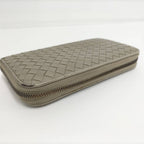 Bottega Veneta Zip Around Wallet Intrecciato Leather Gray — view 6