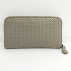 Bottega Veneta Zip Around Wallet Intrecciato Leather Gray — view 3