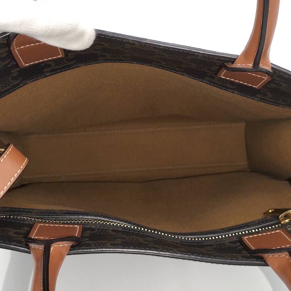 Celine 2-Way Shoulder Bag Tote Triomphe Small Bartical Cabas Brown — view 9